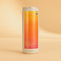 Tall aluminum can with gradient label transitioning from yellow at top to orange and red at bottom, labeled "hiyo" and "passi